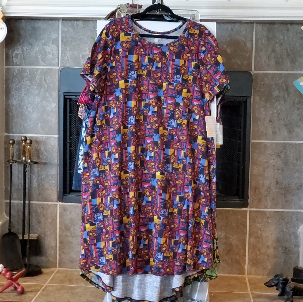 LuLaRoe 3XL Carly High Low Dress Floral Multi- NWT